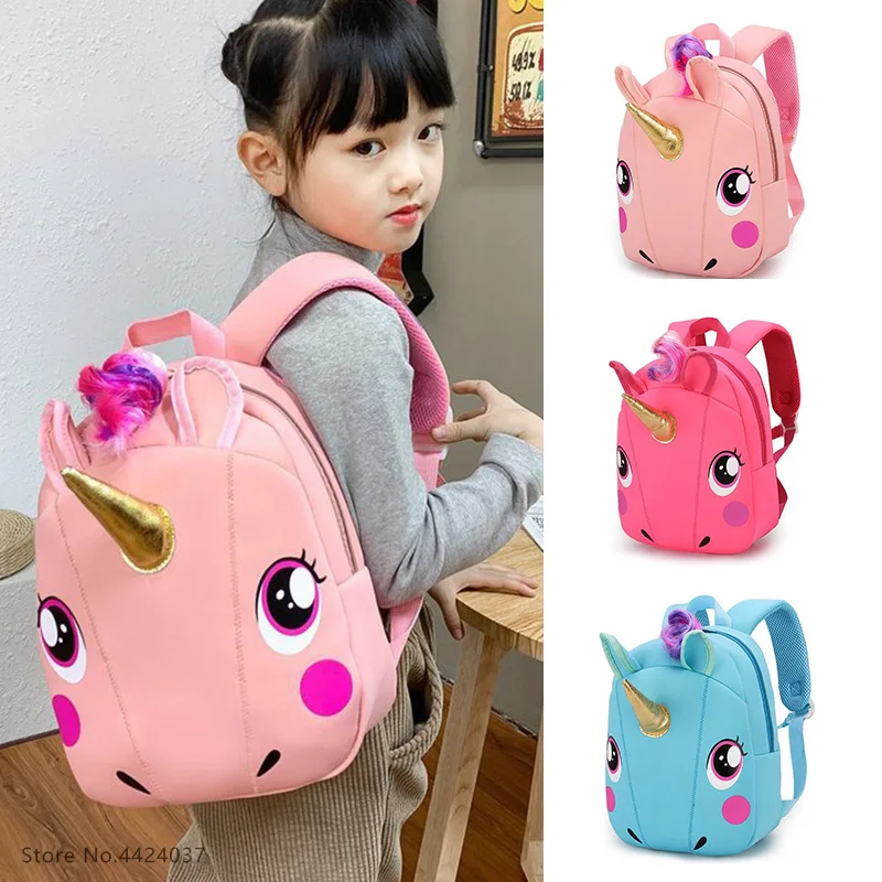 Children's Backpack Boys Girls 1-6Y Anti-lost Cute Cartoon Unicorn Baby Kindergarten School Bag Kids home travel Storage Bag New