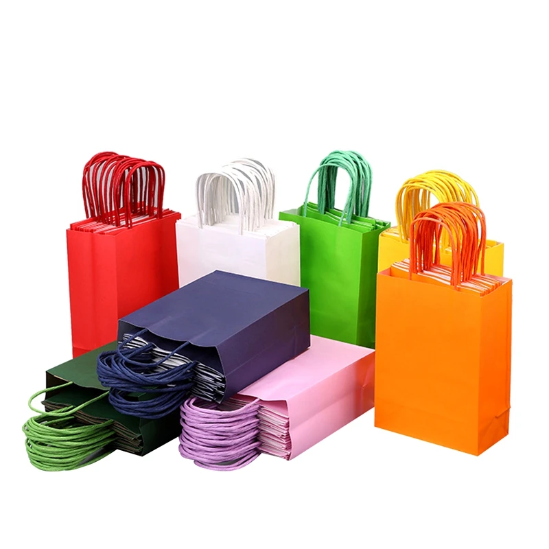 

96 Pieces Kraft Paper Candy Bags Tote Candy Bag With Handles For Holiday Party Gift Packaging
