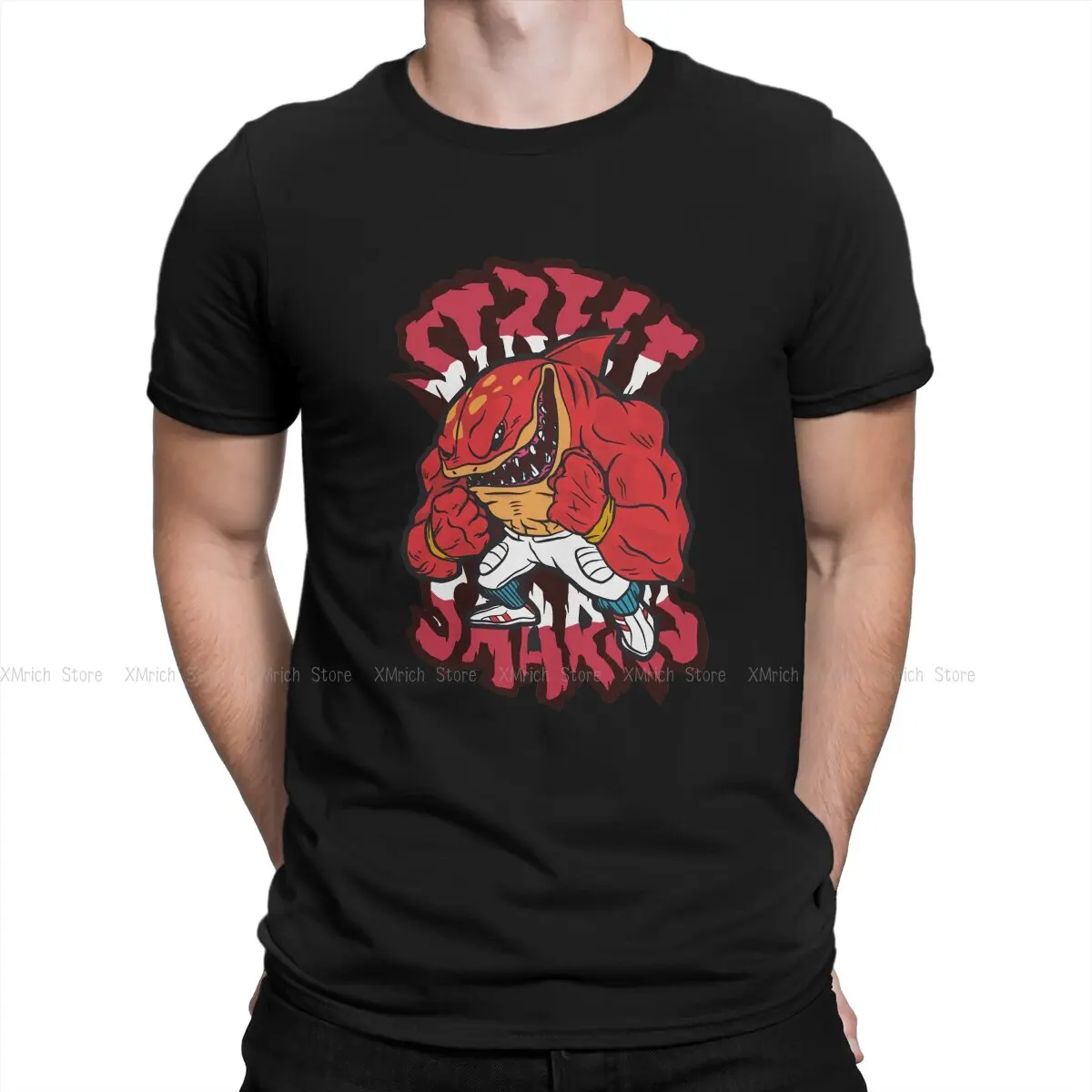 

Street Sharks Jab Animated Creative TShirt for Men Big Slammu Round Collar Basic T Shirt Personalize Birthday Gifts Streetwear