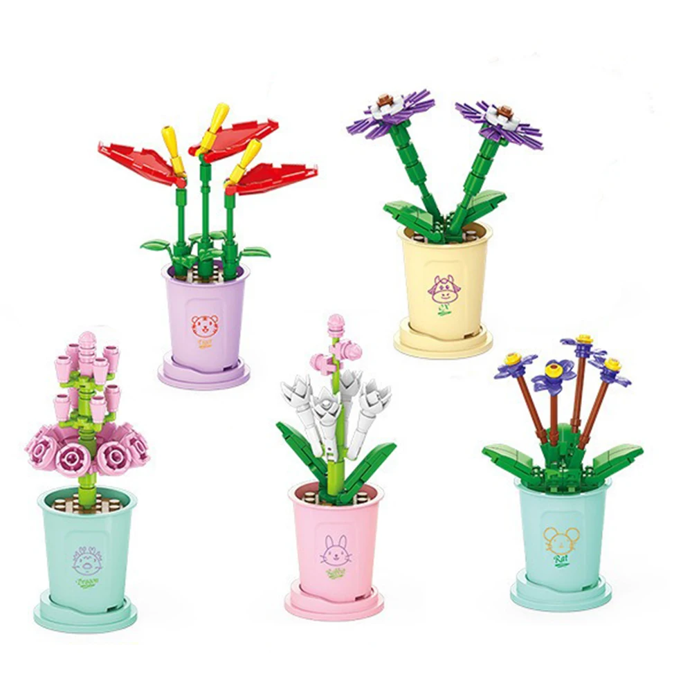 Сборный цветочный горшок Lego