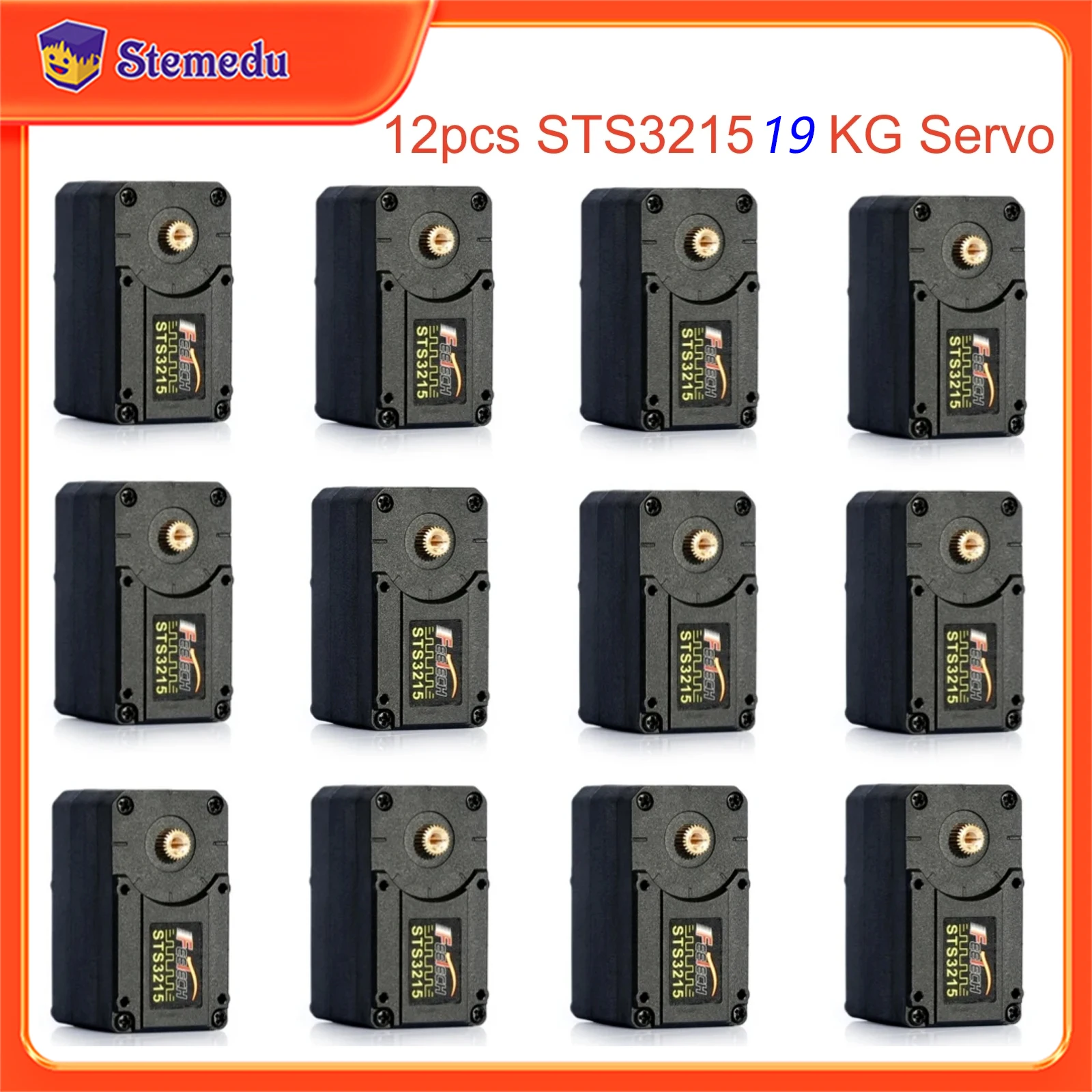 Фото Feetech STS3215 19 кг 7,4 В 360 градусов двухосевой TTL струнный робот RC серводвигатель для SO-ARM100 стандартный открытый рычаг 100 бета №1