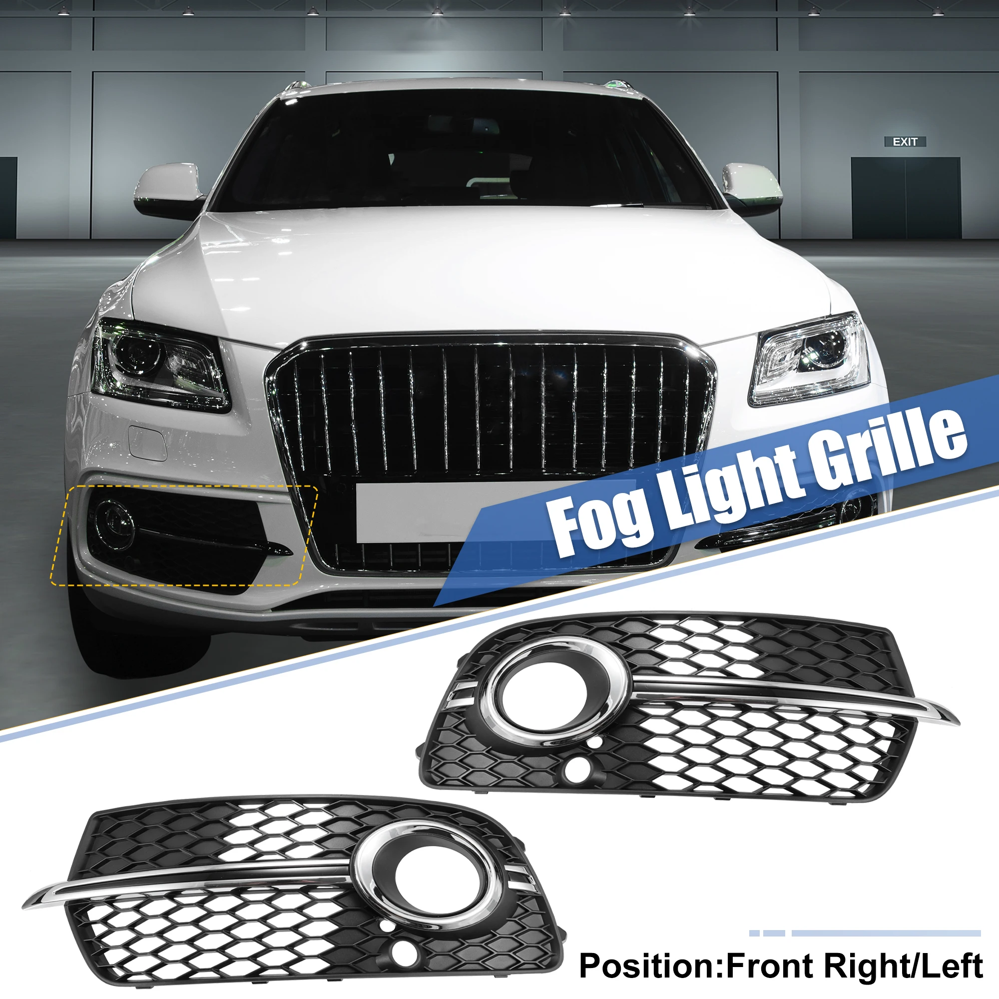 Передняя противотуманная решетка Uxcell для Audi Q5 SQ5 S-Line 2013-2017 8R0807681M 8R0807682J