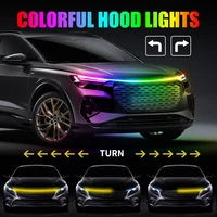 okeen rgb led colorful car hood light strip universal car driving turn signal headlight drl auto decorative atmosphere light 12v