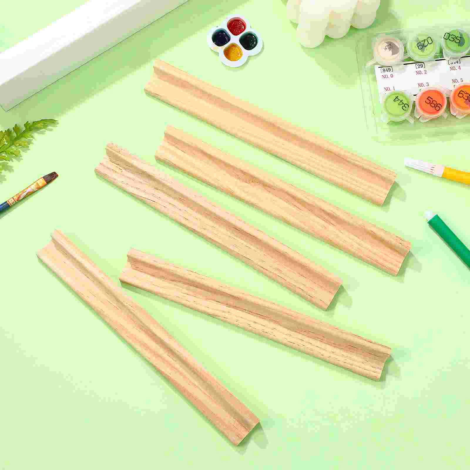 

10 Pcs Wooden Decor Spelling Game Letter Holder Tile Stand Alphabet 19X2.5 Letters Display Rack Bamboo Tiles