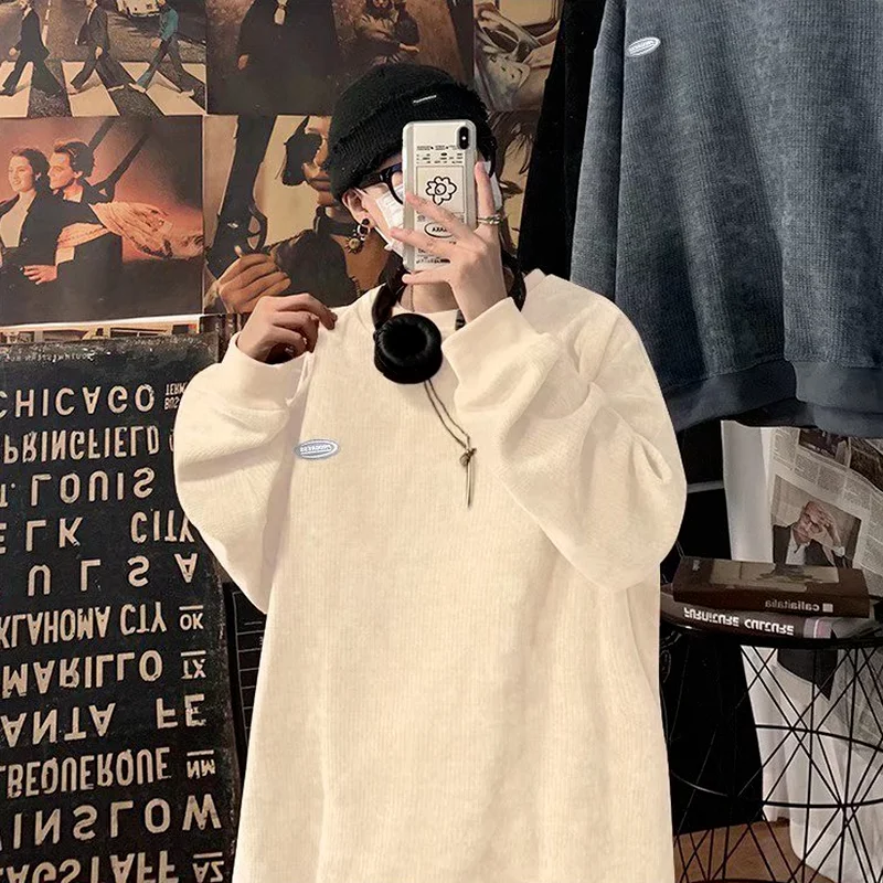 Свитшот мужской вельветовый модная универсальная Свободная Повседневная