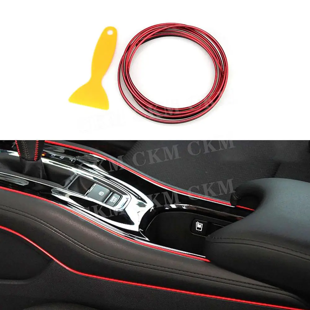 

Universal Car Moulding Decoration Flexible Strips 5M Interior Auto Mouldings Cover Trim Dashboard Door Edgein Car-styling