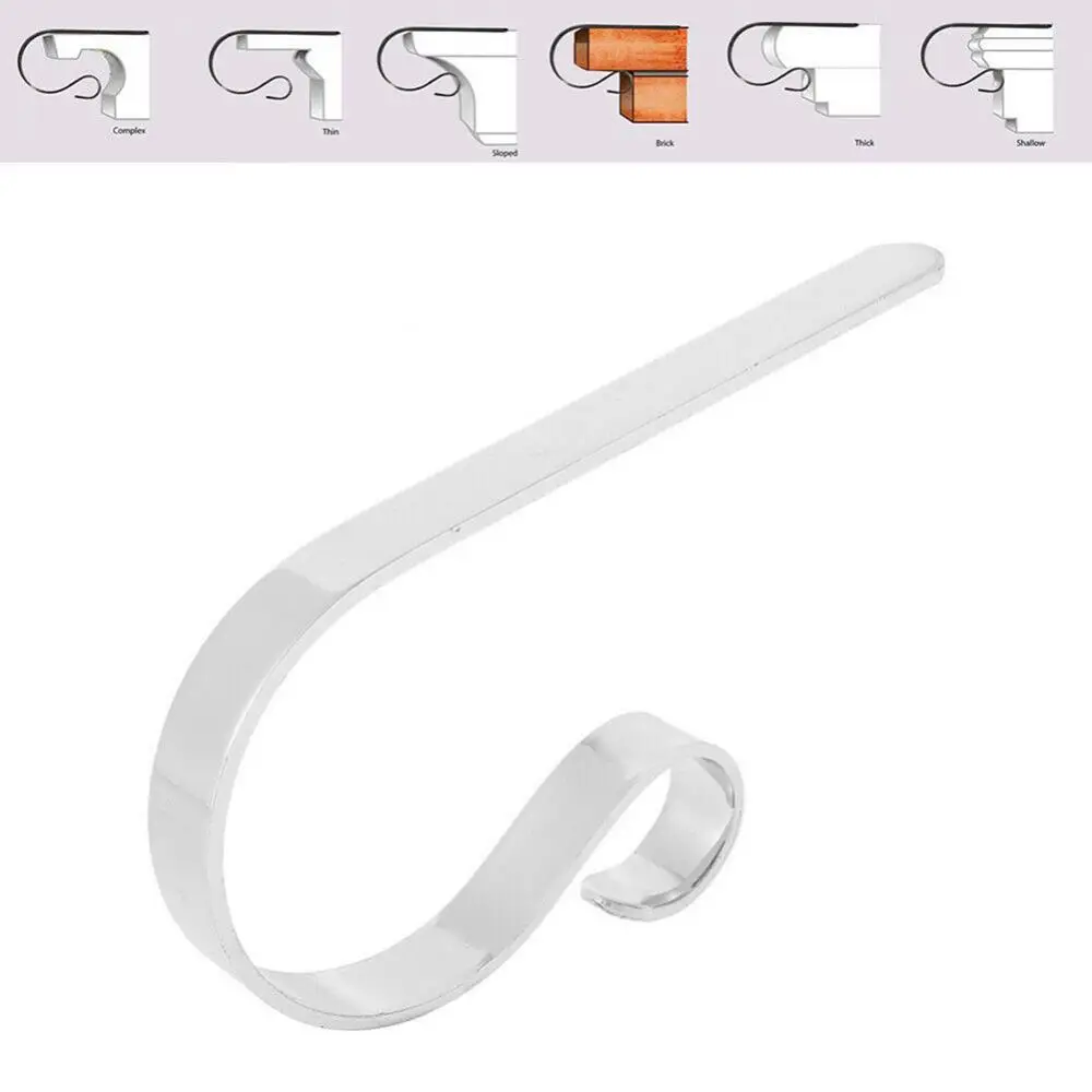 

4pcs Christmas Stocking Holders Bag Hooks Fireplace Buckle Hangers Metal Hook Hanging Hanger Clips For Christmas Hook Ornaments