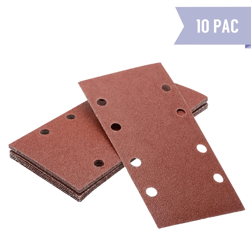 

10* 1/3 93x190mm Velcro fitting 80/120/180/240 Grits Sanding Sheets for Bosch Professional GSS 23 AE, PSS 200 AC,Metabo SRE 3185