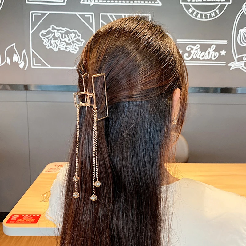 

2022 золотые винтажные длинные металлические заколки-крабы для волос с кисточкой, аксессуары для волос