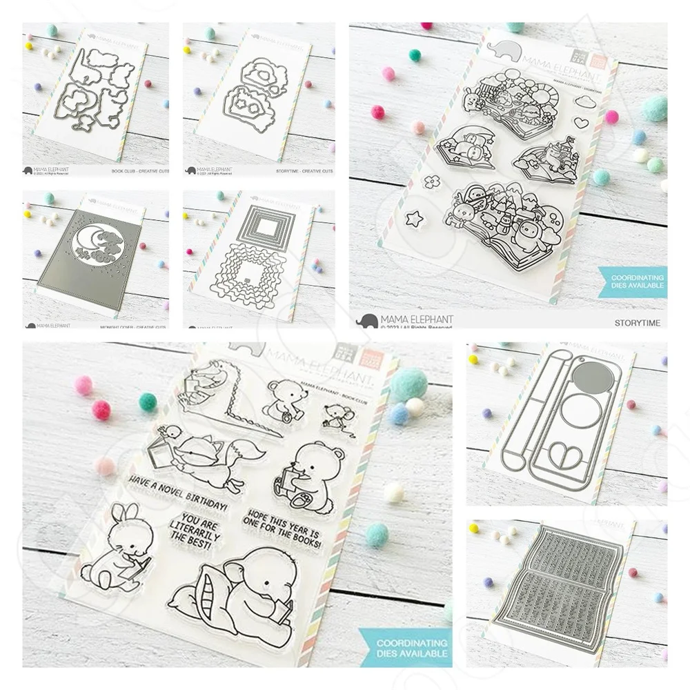 

2023 New Arrival Cute Animal Book Frame Cutting Dies and Stamps Scrapbook Diary Decoration Embossing Template DIY Card Handmade