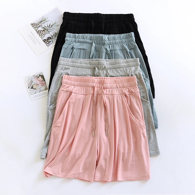 Летние женские шорты укороченные брюки из модала домашние большие плавки