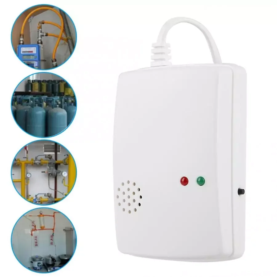 

Natural Gas Alarm Sensor Practical Home Security Lpg Leakage Detector 110-240V Combustible Gas Detector