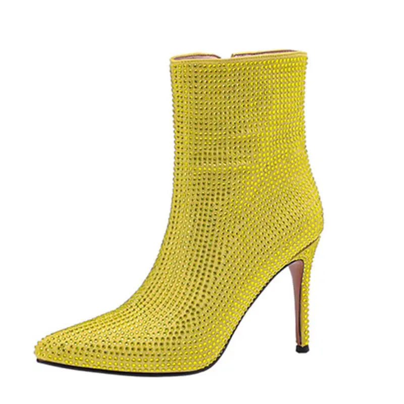 

Новинка осени 2022, женские привлекательные короткие ботинки с острым носком на тонком каблуке и боковой молнией