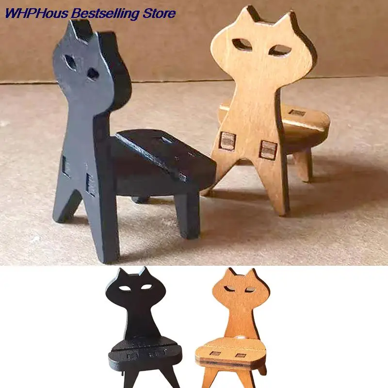 

1PC Dollhouse Miniature Cat Shape Small Stool Chair Furniture Model Toys For Doll House Decoration Accessories