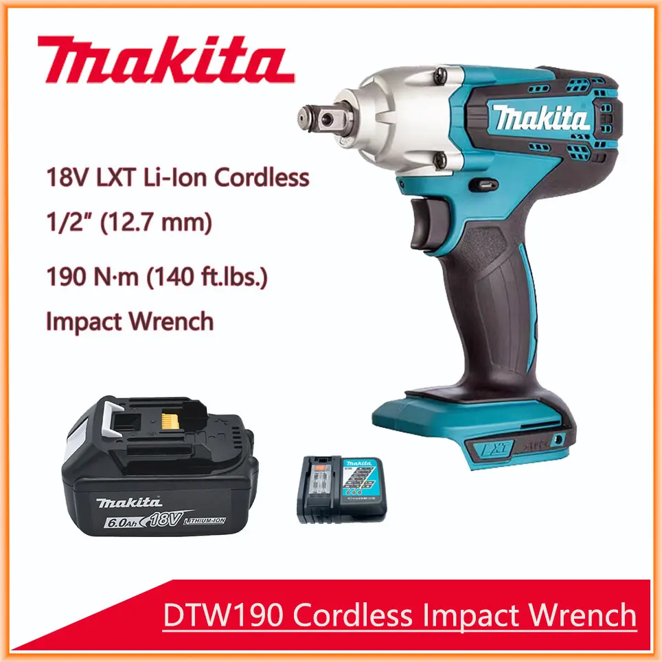 

Original Makita 18V Impact Wrench DTW190 Cordless Electric Wrench Drill Body Only Lithium Battery Professional Power Tools