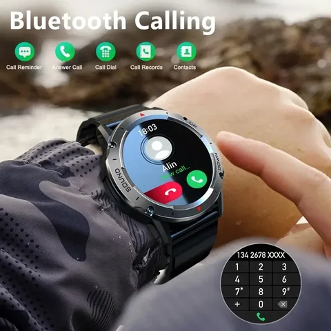 Lenovo 1.39 pollici HD Bluetooth Call Смарт-часы для мужчин IP68 impermeabile спортивный фитнес-трекер Smartwatch для IOS Android NX9
