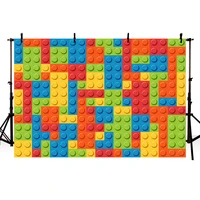 Children Birthday Toy Building Blocks Backdrop Baby Shower Party Decor Photography Background Photographic Photo Studio Shoots