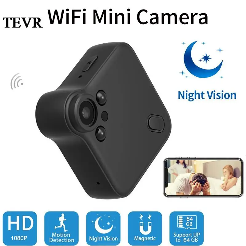 

Mini Camera Wireless HD 1080P IP WIFI P2P Wearable Webcam Motion Sensor Bike Body Micro DV DVR Magnetic Clip Voice Recorder