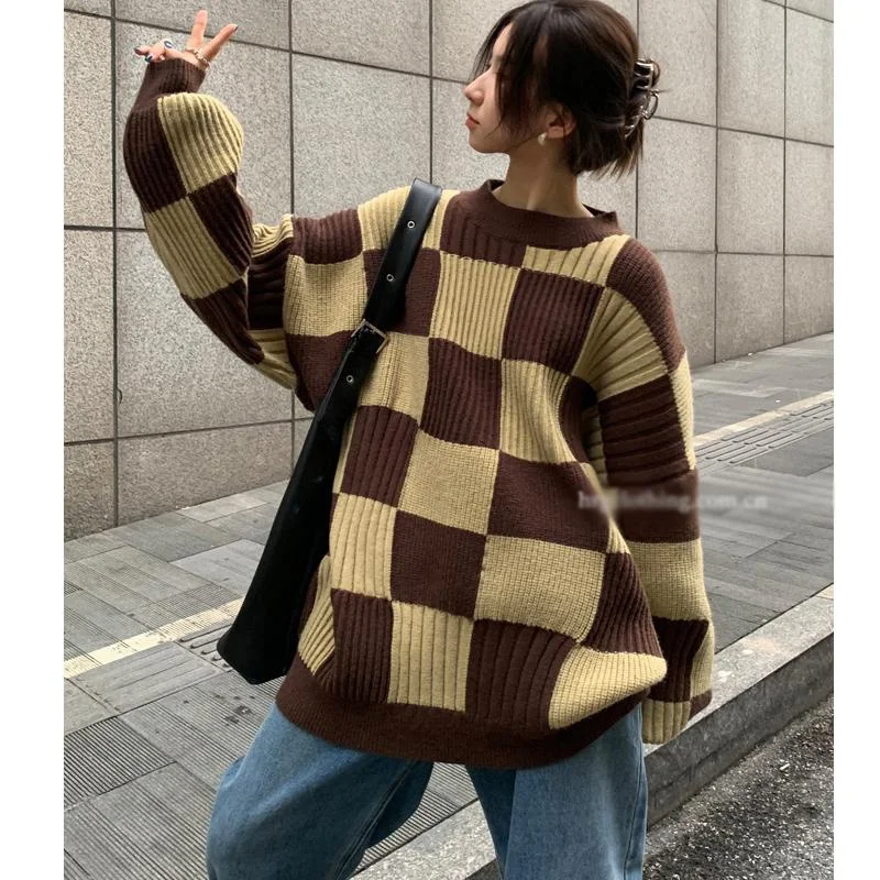 

Pullover Women Sweater Loose O-neck Knitted Sweaters Fashion Christmas Sweater Women Winter Autumn