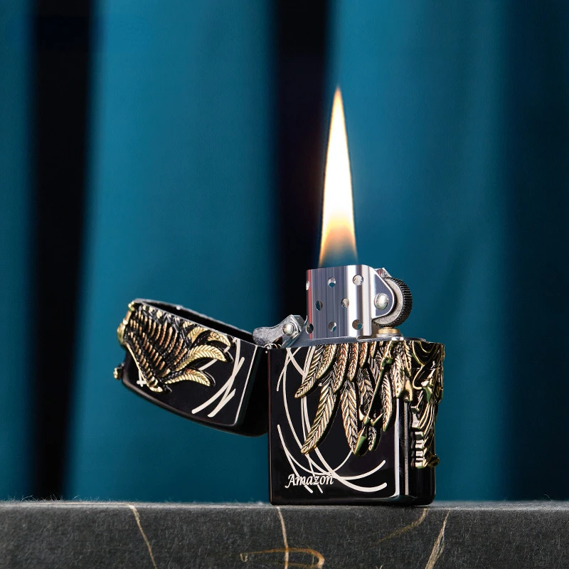

Goddess of War Exquisite Pattern Kerosene Lighter High-end Men's Gift Lighter Smoking Accessories for Weed Gadgets for Men