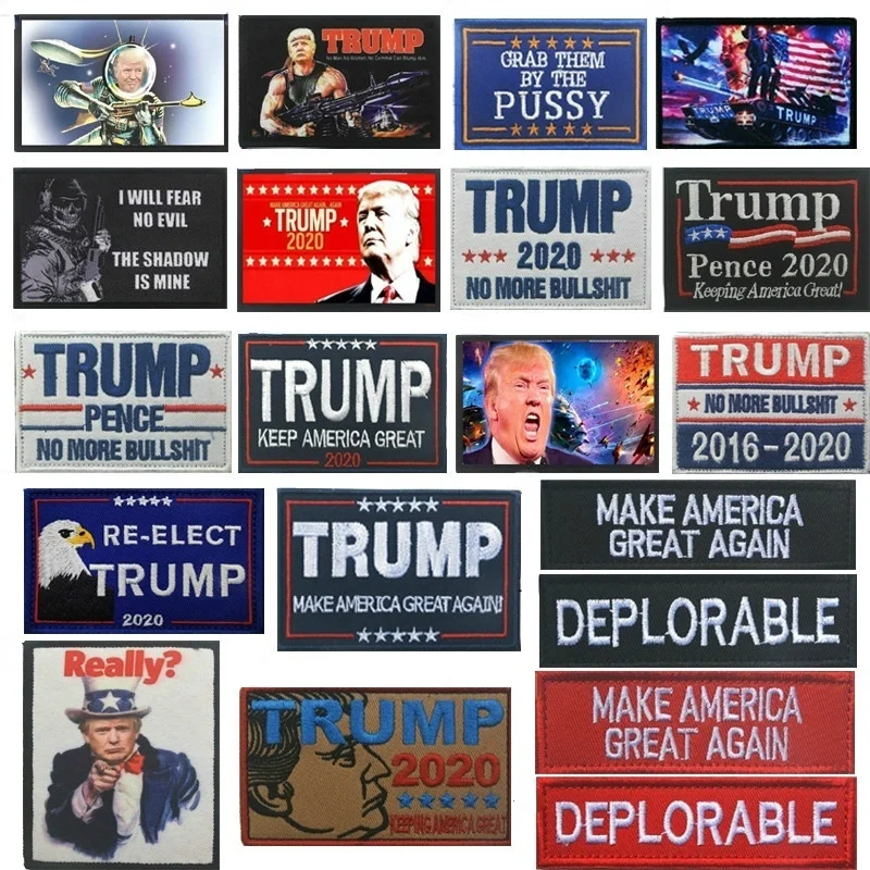 Donald Trump Badge Embroidery Patches Armbands Sewings Clothes Accessories Jackets,Cap,Vest,Uniforms,hat Emblem Patch Insignia