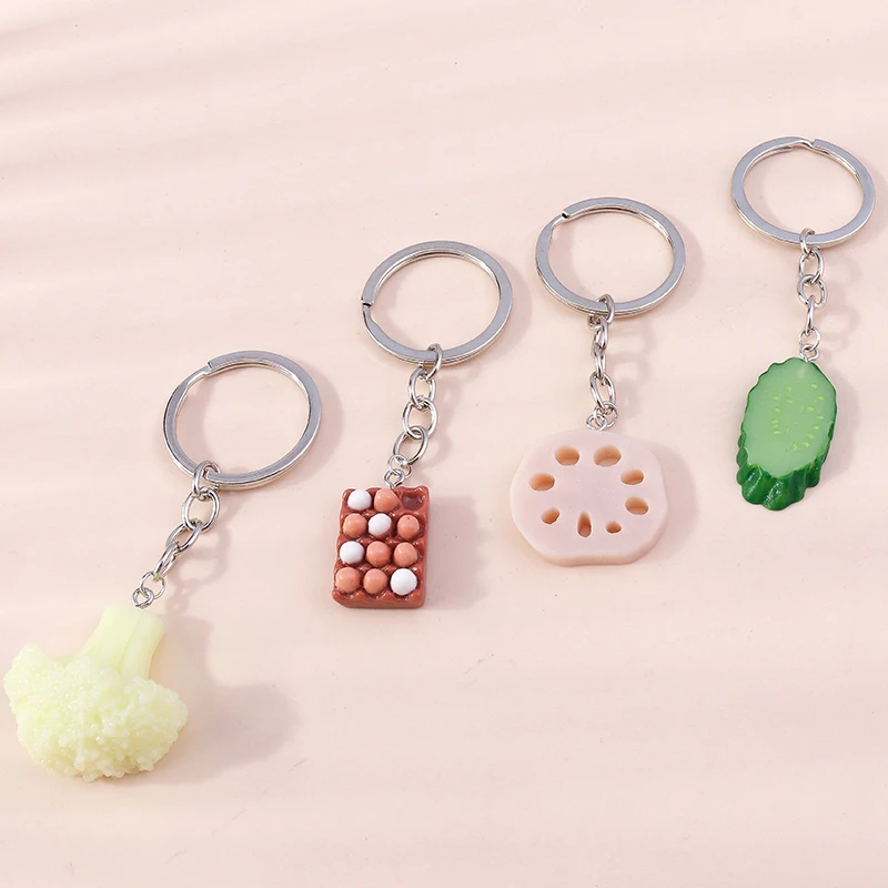 

Cute Food Keychains Resin Vegetable Charms Keyrings for Car Key Souvenir Gifts for Women Men Handbag Pendants Key Chains