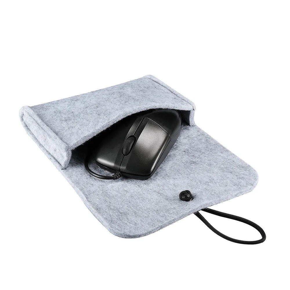 

Mouse Pad Case And Power Bag Sleeve For Macbook Laptop Adapt Charger USB Cable Digtal Storage Bag Wool Felt Pouch