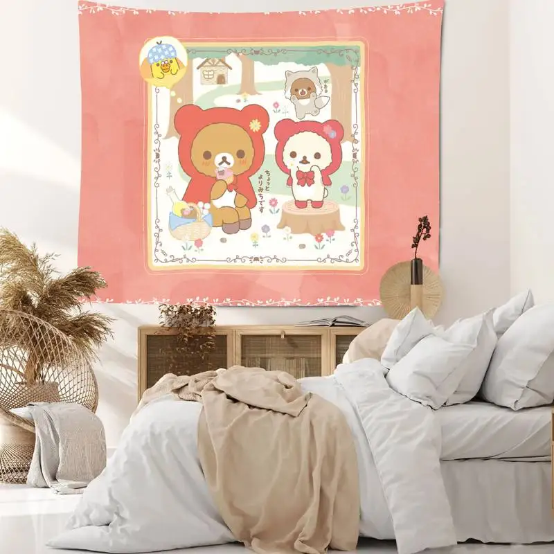 

Rilakkuma Cute Wall Hanging Tapestries Wall Hanging Decoration Household Home Decor