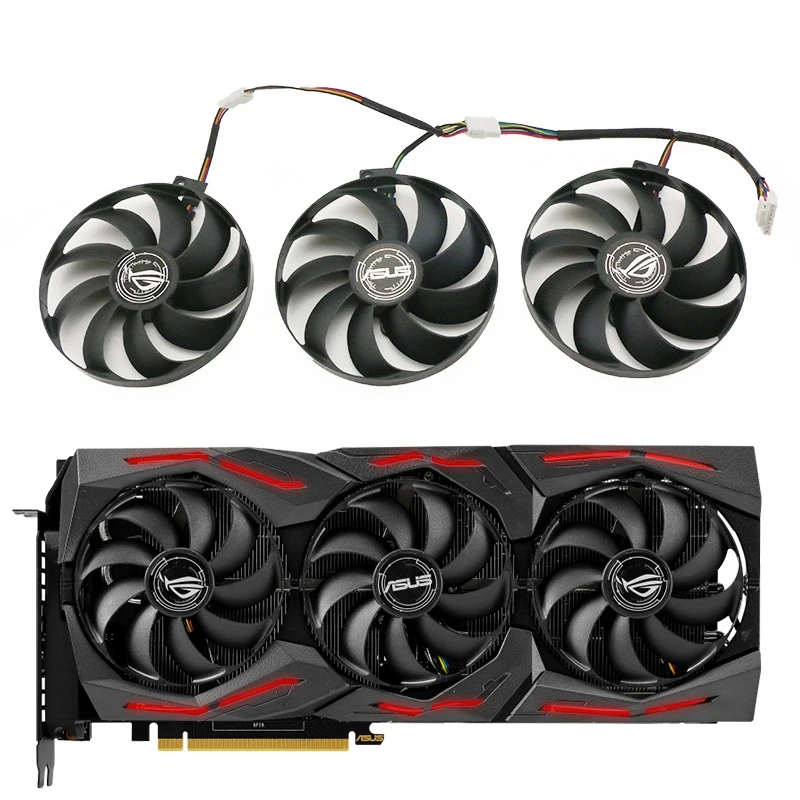 Новый вентилятор графической карты T129215SU 3 шт./лот 7pin для ASUS GeForce RTX 2070 2080 SUPER ROG STRIX Radeon RX 5600 5700 XT ROG STRIX OC