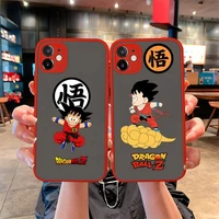 dragon ball super z son goku phone case for iphone 12 11 pro mini max xs x 8 7 plus se 2020 xr matte transparent light red cover