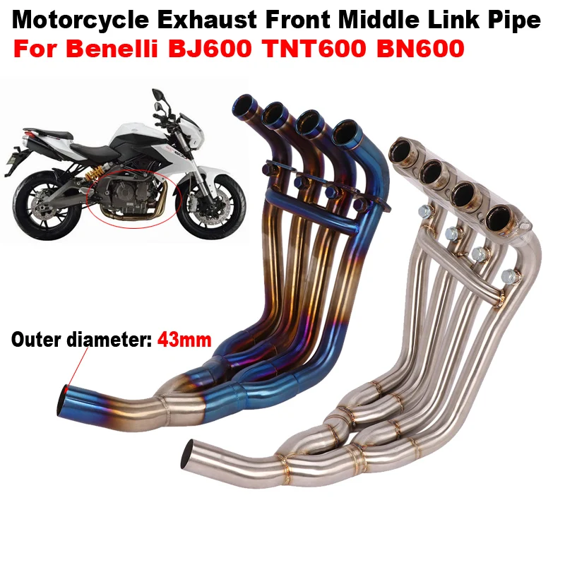

Slip On For Benelli BJ600 TNT600 BN600 Without Muffler Motorcycle Exhaust Systems Modified Front Mid Connecting Link Pipe Escape