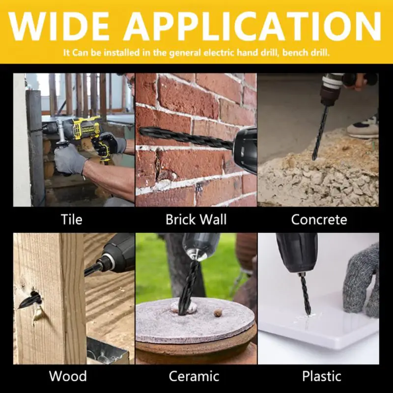 

3-12 мм Универсальный сверлильный инструмент, ручные инструменты, стеклянное треугольное алмазное сверло, сверло, пила, сверло, Деревообрабатывающие инструменты