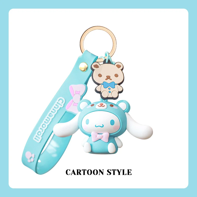 

Kawaii Hello Kitty Keychain Sanrio Anime Cartoon Melody Kuromi Cinnamoroll Toys Cute Pendant Dolls Car Key Ring Girl&Child Gifts