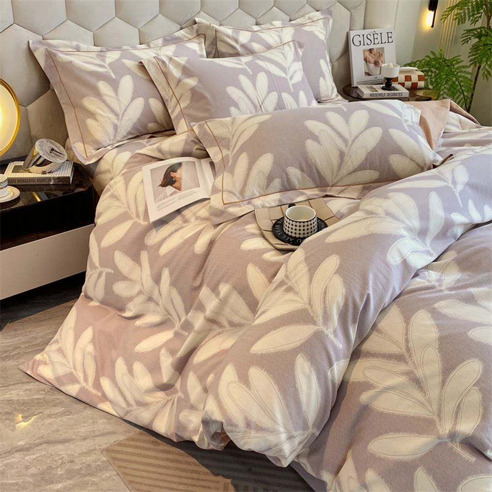 1 шт. пододеяльник синего цвета с оборками 100% хлопок цветочным принтом мусс-купе