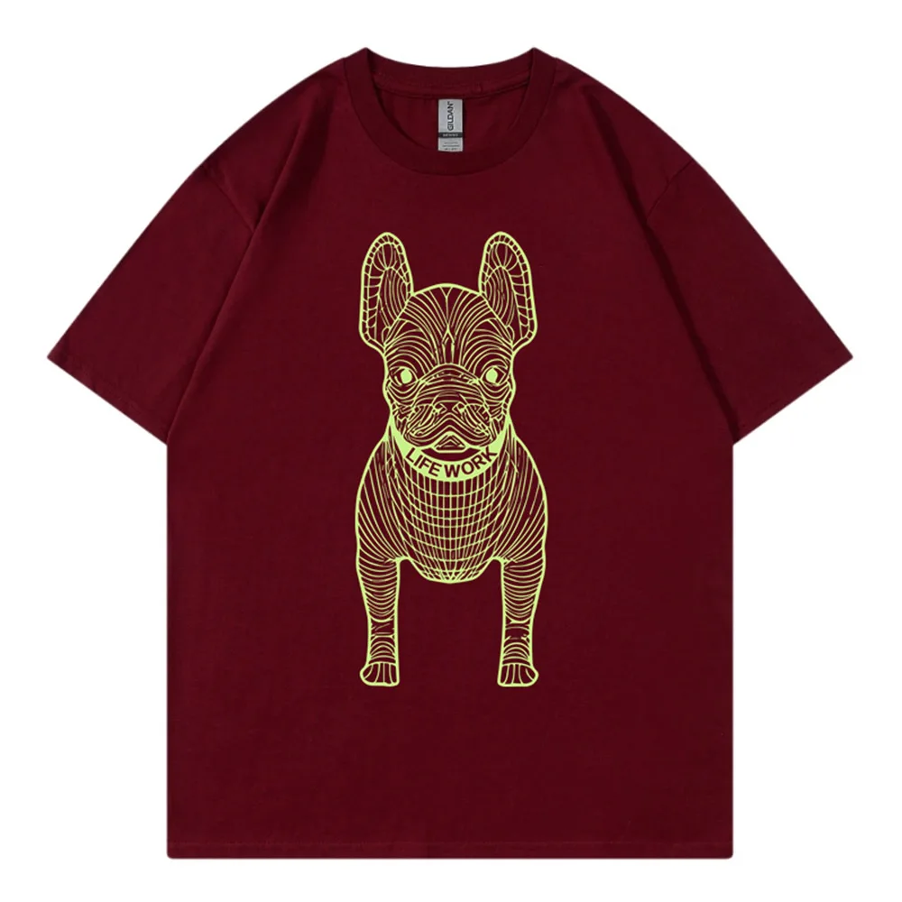 

Fashion Dog Printing Cotton T Shirt Summer Casual Short Sleeve T-Shirts Lifework T Shirt Streetswear Harajuku Women Top Tee Men