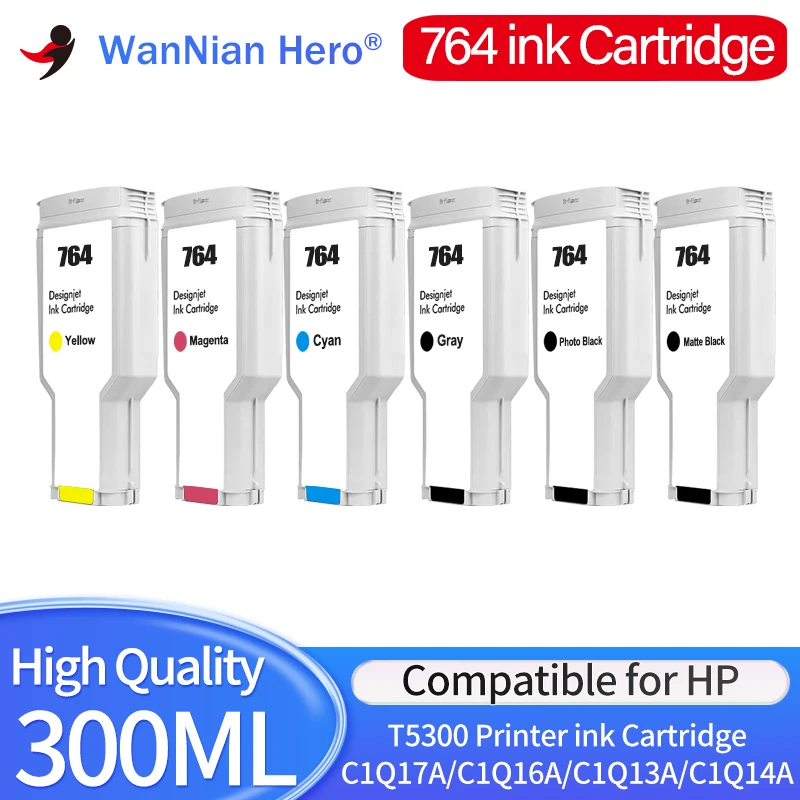 300 мл совместимый с картриджем HP 764 для принтера Designjet T3500 C1Q17A/C1Q16A/C1Q13A/C1Q14A/C1Q15A/C1Q138A