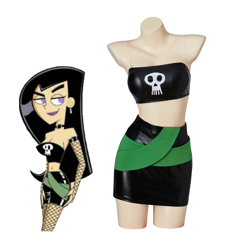 Аниме Дэнни Фантом Косплей Сэм Менсон Сексуальный женский костюм Хэллоуин Череп