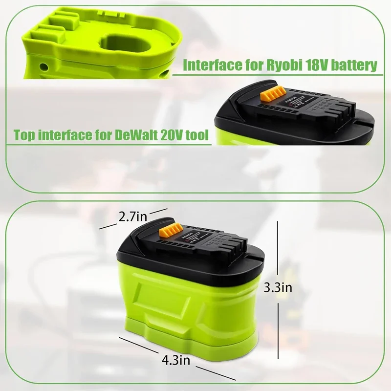 Преобразователь для литий-ионной батареи Ryobi 18 в ONE + P107 P108 Dewalt литий-ионная