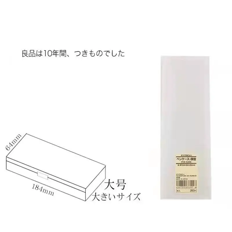 Прозрачный пластиковый пенал Mujis для ручек