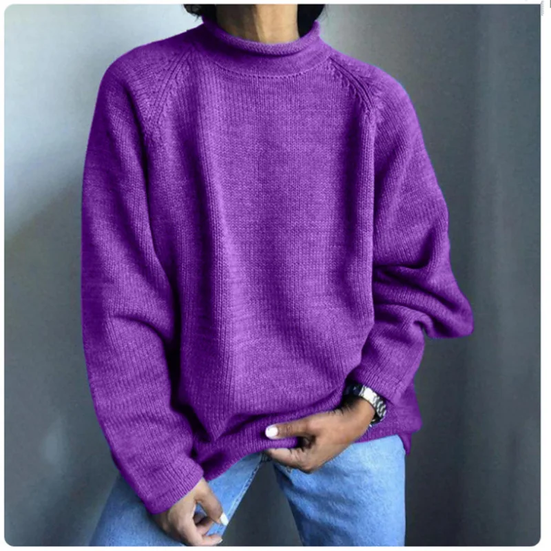 

Spring New Solid Color Pullover Top Loose Casual Knitwear Women's Sweater