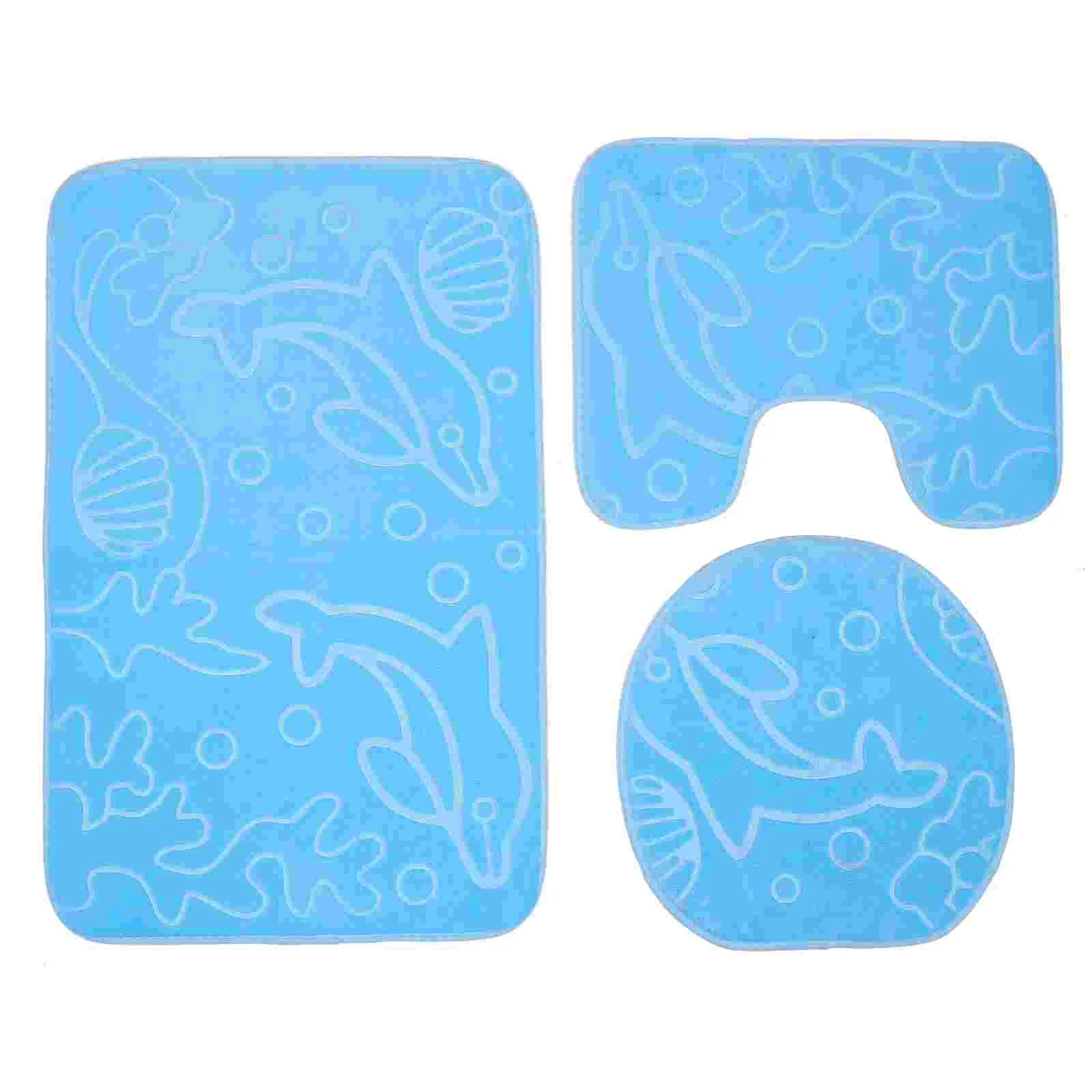 

3Pcs Bathroom Rug Lovely Children Cartoon Home Decoration Anti Skid Pad Door Mat