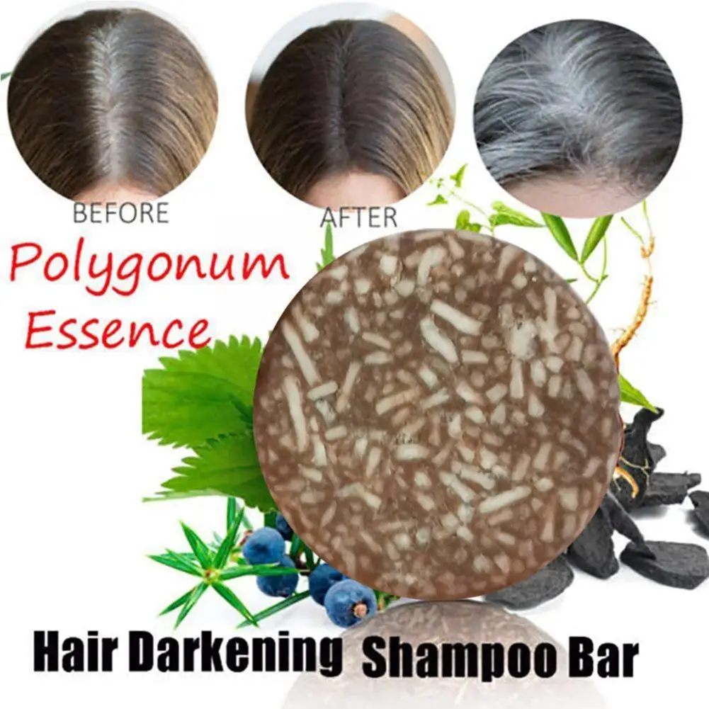 

Solid Shampoo Soap Black Hair Color Dye Shampoo Darkening Natural Hair Treatments Essence Organic Polygonum 10g R4J5