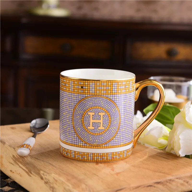 

Light Luxury Espresso Coffee Cups Ceramic Mug Bone Mug Cafe Tea Milk Cups Home Afternoon Office Tea Cup H