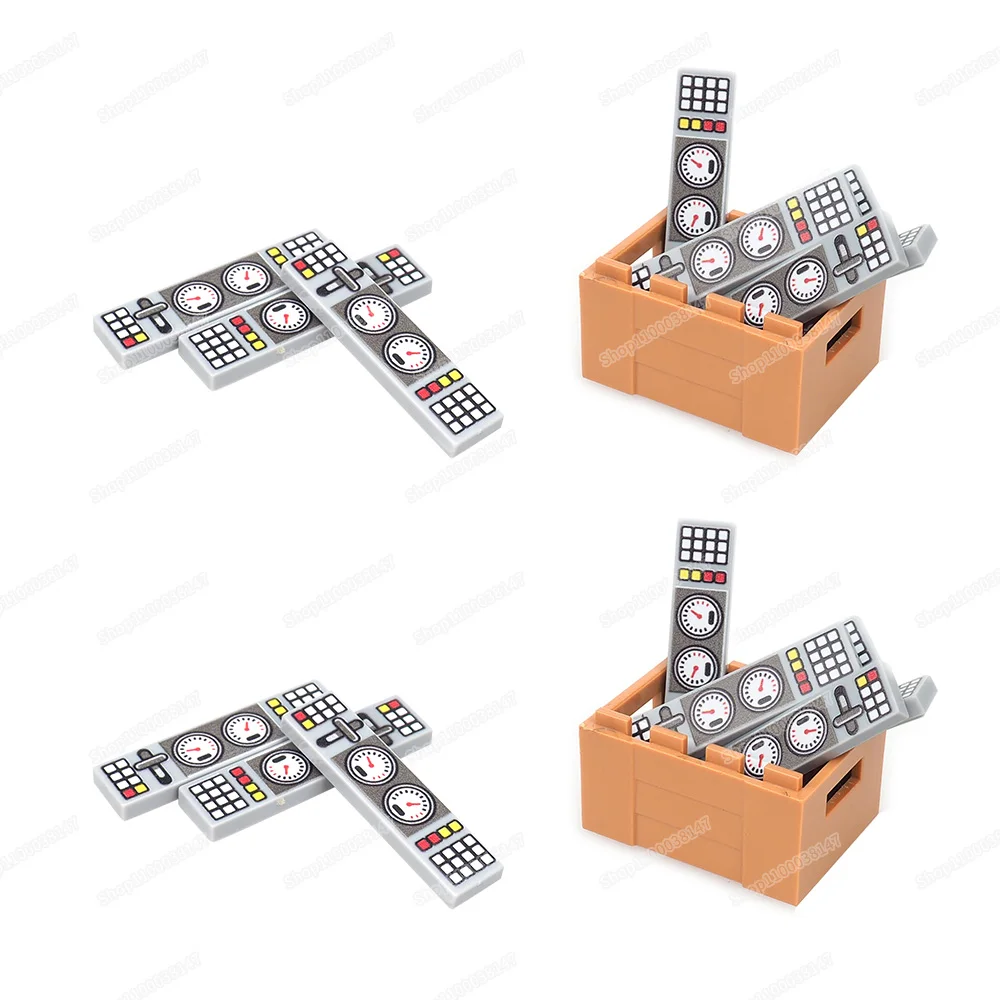 Рычаг Красный желтый узор кнопки 2431 печатные строительные блоки плитки Moc