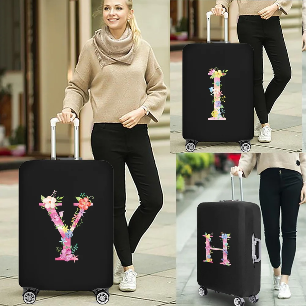 2023 Pink Printing Letter Thicken Luggage Cover for 18-32 Inch Suitcase Case Dust Cover Travel Accessories Trolley Baggage Cover