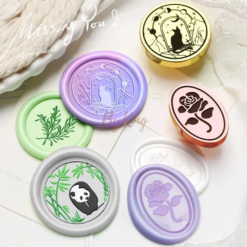 Высококачественный восковой штамп розовый Кот розмарин для вас набор голов