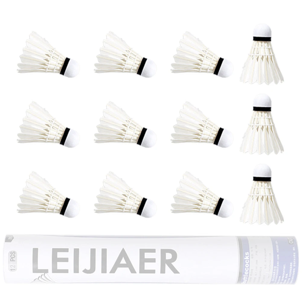 Волан для бадминтона начинающих с перьями 12 упаковок домашнего и уличного