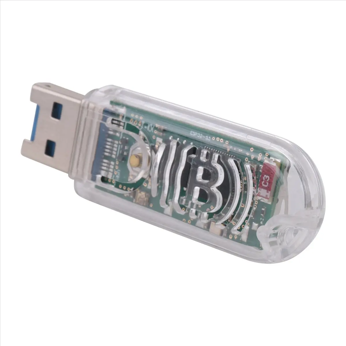 Фото (AD11) Мини-USB-майнер V2 74KH/S для криптовалюты BTC, соло-майнер для лотереи, с дисплеем №3