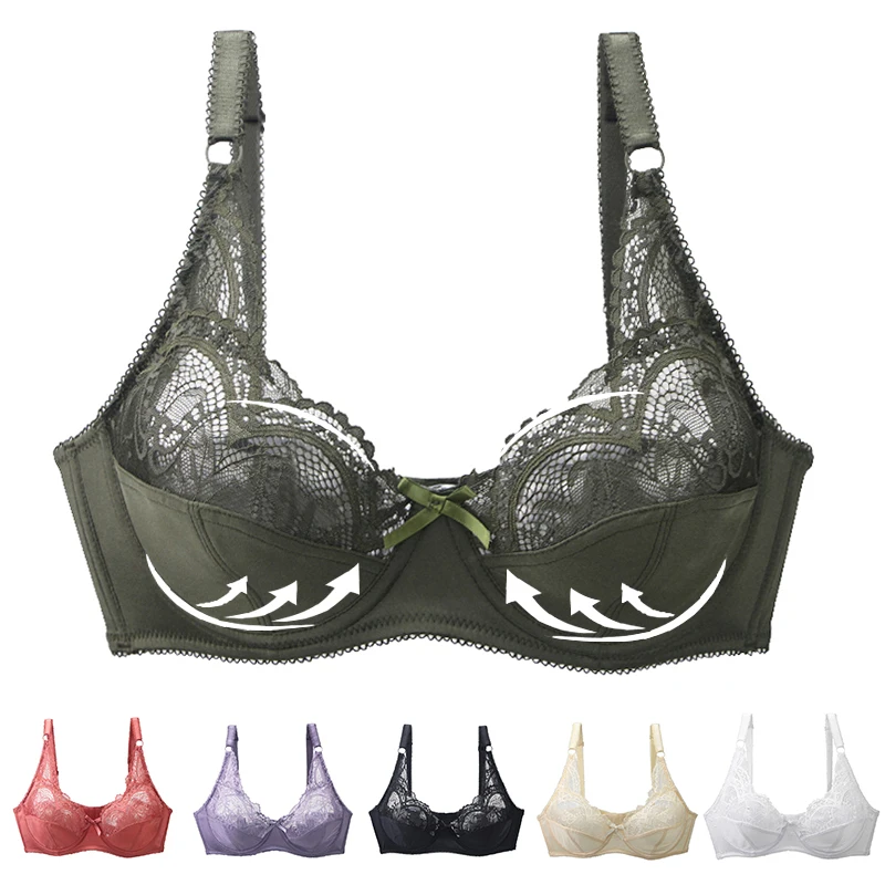 

New Women Lace Push Up Bras Ultra-thin Perspective Bralette Lingerie Tops Plus Size Cup Underwear Ropa Interior Sexi Mujer