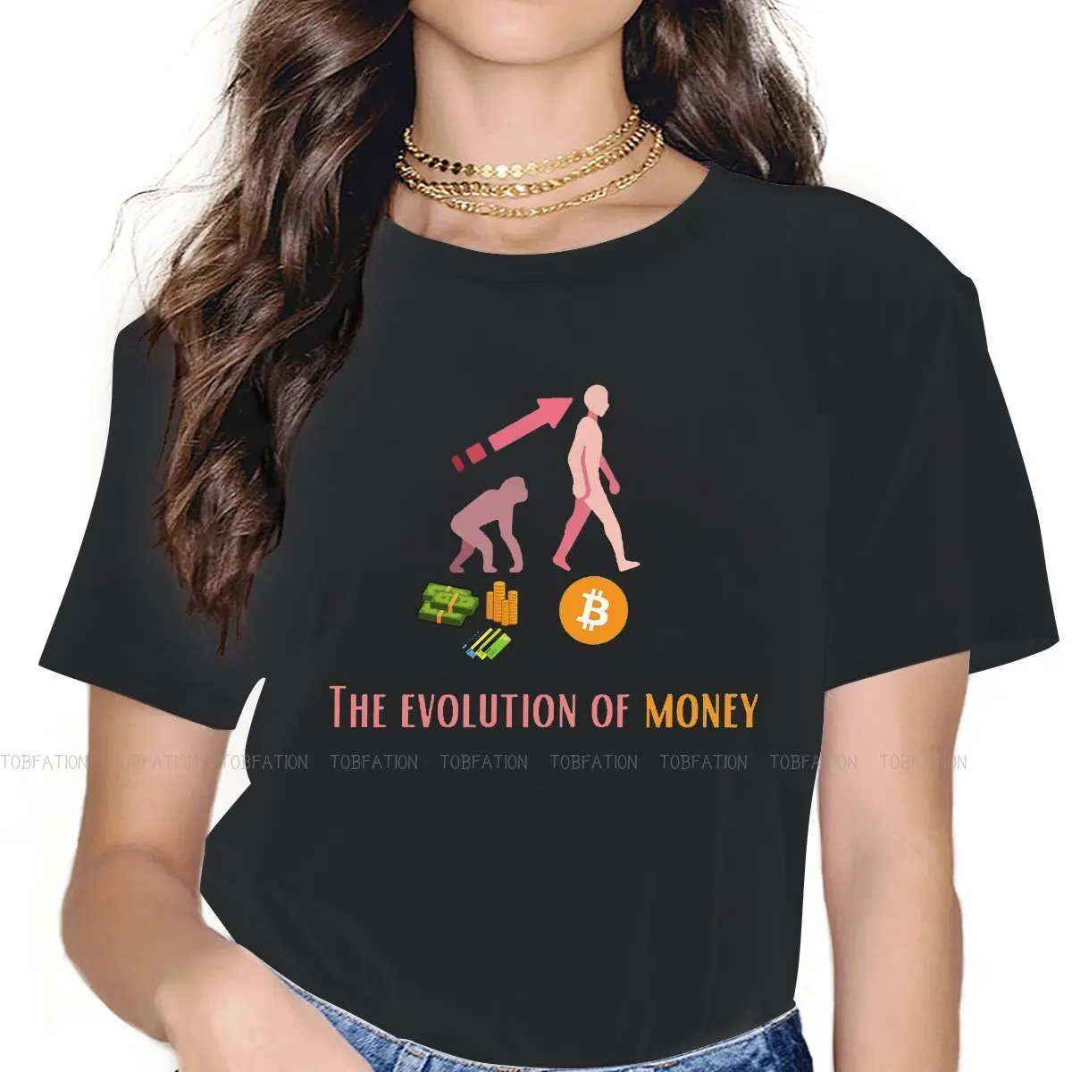

Blockchain TShirt for Woman Girl Evolución Soft Tee T Shirt High Quality New Design Fluffy